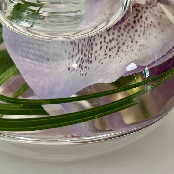 Emilio Robba Stunning Designer Orchid Flower Votive Candle Holder Purple Signed - Picture 3 of 6